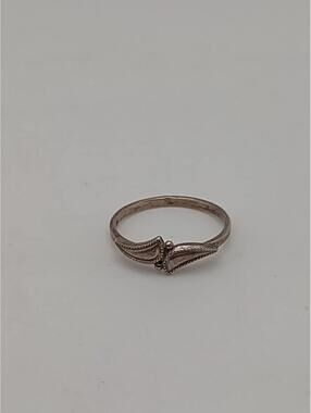 VTG Sterling Silver Leaf Feather Ring 925 Boho Stacking 7.5